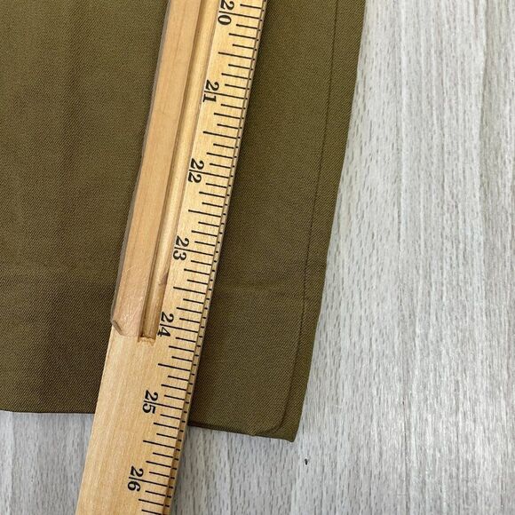 Everlane The Fixed Waist Stretch Cotton Work High Rise Pant Olive Green 10 - Picture 11 of 11
